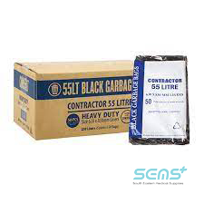 Garbage Bags Black 55L