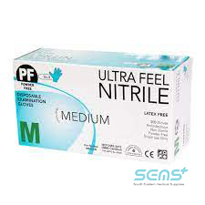 Ultra Feel White Nitrile Powd Free Glove N/S Medium B100