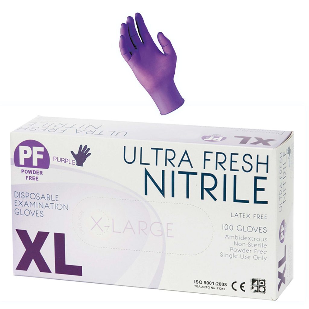 Ultra Fresh Purple Nitrile Powder Free Exam Glove