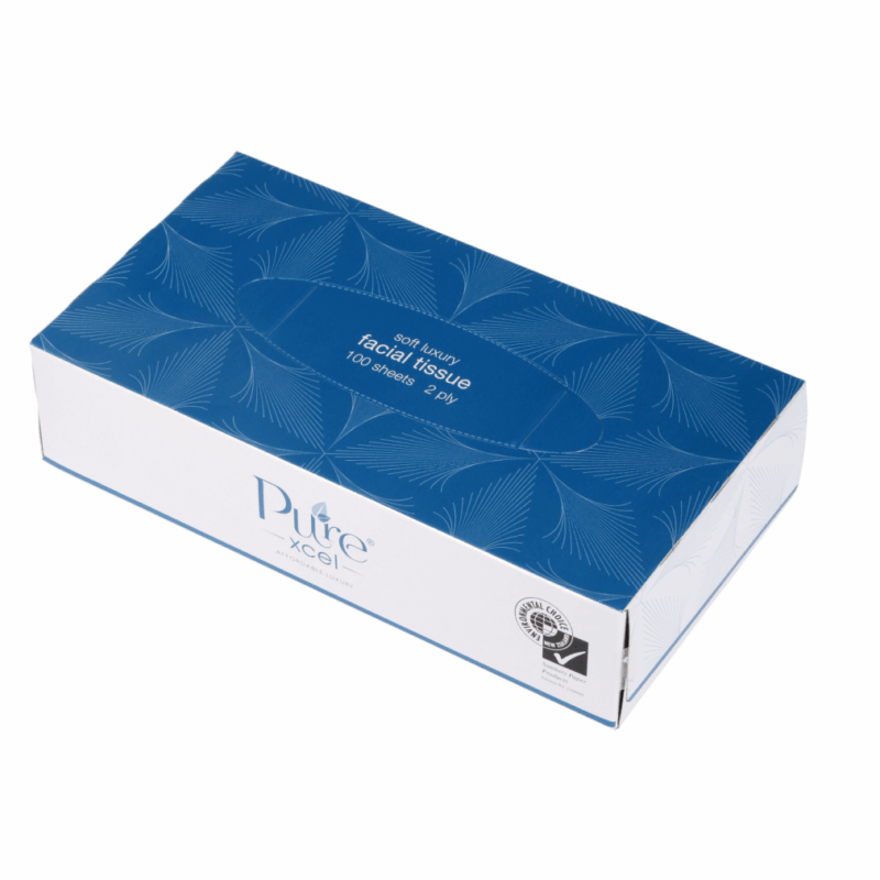 Pure Premium 2ply Facial Tissue 100/Box 48/CTN